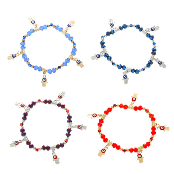 Wholesale Jewelry Resin Geometric Round Bead And Palm Pendant Bracelet Electroplated Unisex