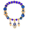 Wholesale Jewelry Resin Geometric Round Bead And Palm Pendant Bracelet Electroplated Unisex