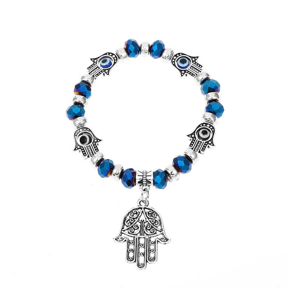 Wholesale Jewelry Resin Geometric Round Bead And Palm Pendant Bracelet Electroplated Unisex