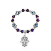 Wholesale Jewelry Resin Geometric Round Bead And Palm Pendant Bracelet Electroplated Unisex