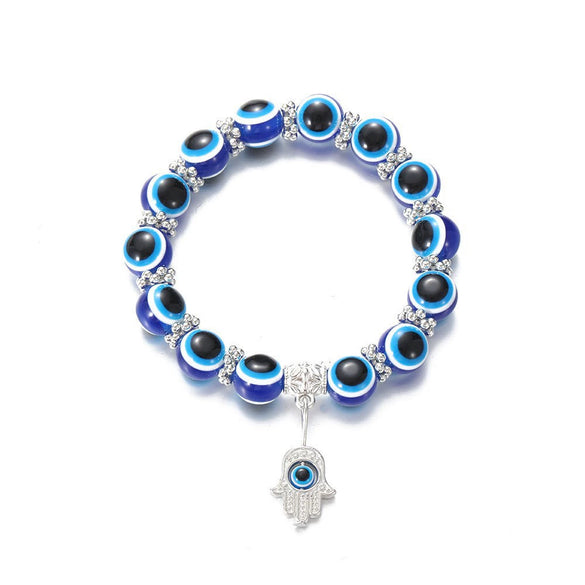 Wholesale Jewelry Resin Geometric Round Bead And Palm Pendant Bracelet Electroplated Unisex