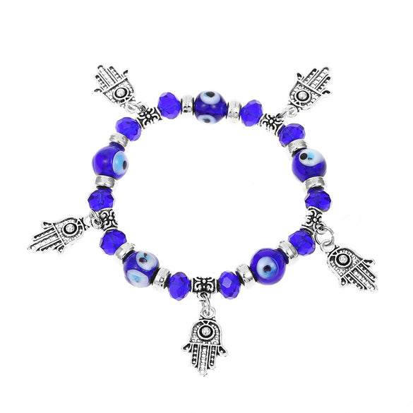 Wholesale Jewelry Resin Geometric Round Bead And Palm Pendant Bracelet Electroplated Unisex
