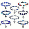 Wholesale Jewelry Resin Geometric Round Bead And Palm Pendant Bracelet Electroplated Unisex