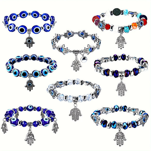 Wholesale Jewelry Resin Geometric Round Bead And Palm Pendant Bracelet Electroplated Unisex
