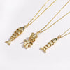 Wholesale Jewelry Retro Animal Style Fish Koi Brass Stainless Steel Electroplating Pendant Necklace Unisex