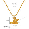 Wholesale Jewelry Retro Animal Style 316L Stainless Steel Electroplated Clavicle Chain Necklace With Bear Little Pig Small Animal Pattern