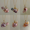 Wholesale Jewelry Retro Animal Zodiac Style Copper Titanium Steel Electroplating Natural Pearl Fish Pendant Clavicle Chain