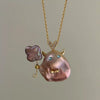 Wholesale Jewelry Retro Animal Zodiac Style Copper Titanium Steel Electroplating Natural Pearl Fish Pendant Clavicle Chain