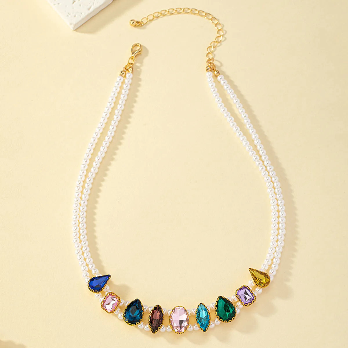 Wholesale Jewelry Retro Baroque Style Pearl Alloy Artificial Gemstones Pendant Necklace