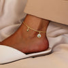 Retro Beach Butterfly Stainless Steel Plating Inlay Zircon 18k Gold Plated Silver Plated Women'S Anklet