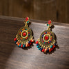 Wholesale Jewelry Retro Bell Tassel Alloy Earrings With Geometric Pattern Electroplated For Women