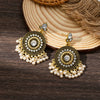 Wholesale Jewelry Retro Bell Tassel Alloy Earrings With Geometric Pattern Electroplated For Women