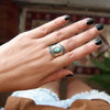 Wholesale Jewelry Retro Bohemian Style Turquoise Alloy Irregular Dropshaped Geometric Ring