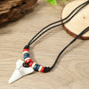 Wholesale Jewelry Retro Bohemian Wooden Beads Shell Pendant Shark Teeth Handmade Necklace