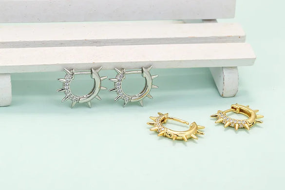 Wholesale Jewelry Retro Circle Star Zircon Copper Earrings Gooddiy