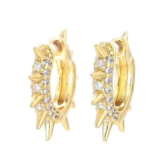 Wholesale Jewelry Retro Circle Star Zircon Copper Earrings Gooddiy