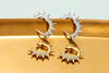 Wholesale Jewelry Retro Circle Star Zircon Copper Earrings Gooddiy