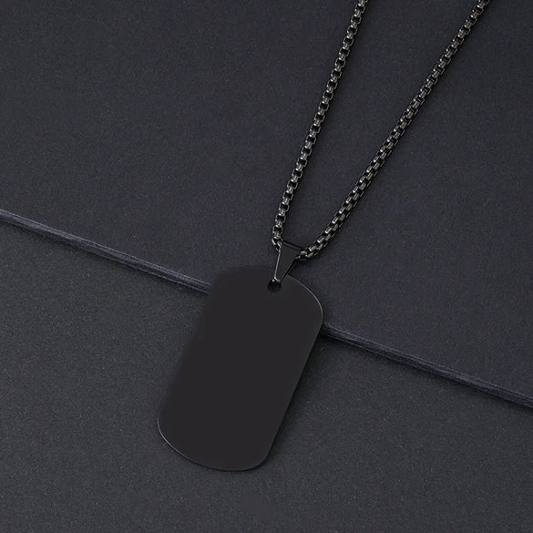 Wholesale Jewelry Retro Classic Style Geometric Customization Laser Engraving 201 Stainless Steel Plating Pendant Necklace Chain-Free