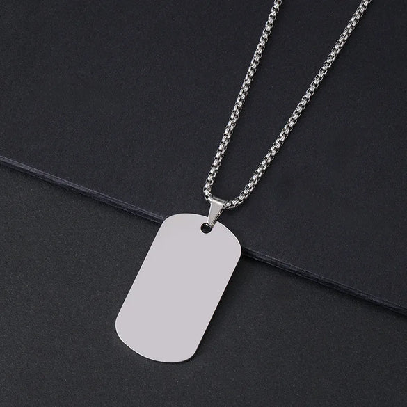 Wholesale Jewelry Retro Classic Style Geometric Customization Laser Engraving 201 Stainless Steel Plating Pendant Necklace Chain-Free