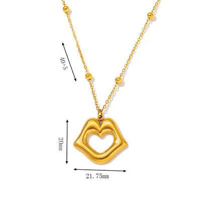 Wholesale Jewelry Retro Classic Style Geometric Heart Shape 304 Stainless Steel 18K Gold Plated Plating Earrings Necklace