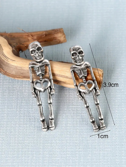 1 Pair Retro Cool Style Skull Copper Alloy Earrings