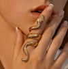 Wholesale Jewelry Retro Cool Style Snake Skull Alloy Plating Open Ring