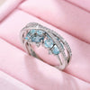 Wholesale Jewelry Retro Creative Doublelayer Geometric Copper Ring Xshaped With Zircon For Women