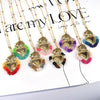 Wholesale Jewelry Retro Creative Style Heart Shape Copper Rice Beads Goldplated Pendant Necklace
