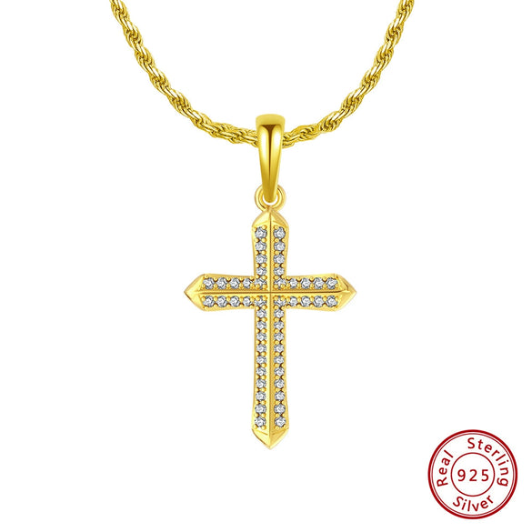 Wholesale Jewelry Retro Cross Silver 225 Electroplated Geometric Chain Men's Hip Hop Style