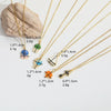Wholesale Jewelry Retro Cute Geometric Copper Mixed Gemstone Setting Electroplated Pendant Clavicle Chain Necklace For Women