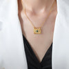 Wholesale Jewelry Retro Devil's Eye 316L Stainless Steel Gold Plated Ochain Pendant Necklace