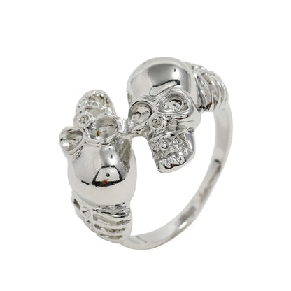 Wholesale Jewelry Retro Double Skull Ring Gooddiy