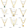 Wholesale Jewelry Retro Elegant Goldplated Stainless Steel Multilayer Chain Fanshaped Geometric Love Pendant Necklace