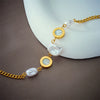 Wholesale Jewelry Retro Elegant Irregular Geometric Pearl Round Titanium Steel Electroplated Bracelet For Women