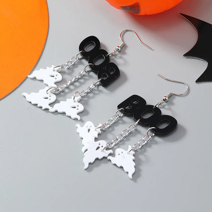 1 Pair Retro Exaggerated Funny Halloween Pattern Arylic Alloy