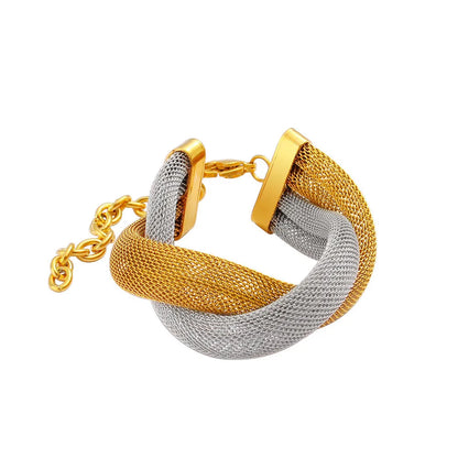 Wholesale Jewelry Retro Exaggerated Geometric 304 Stainless Steel 18K Gold Plated Bracelets Necklace