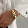 Wholesale Jewelry Retro Exaggerated Irregular Pleated Alloy Bracelet With Electroplating