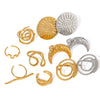 Wholesale Jewelry Retro Exaggerated Stainless Steel Round Geometric Sunflower Open Ring For Women With Electroplating