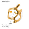 Wholesale Jewelry Retro Exaggerated Stainless Steel Round Geometric Sunflower Open Ring For Women With Electroplating