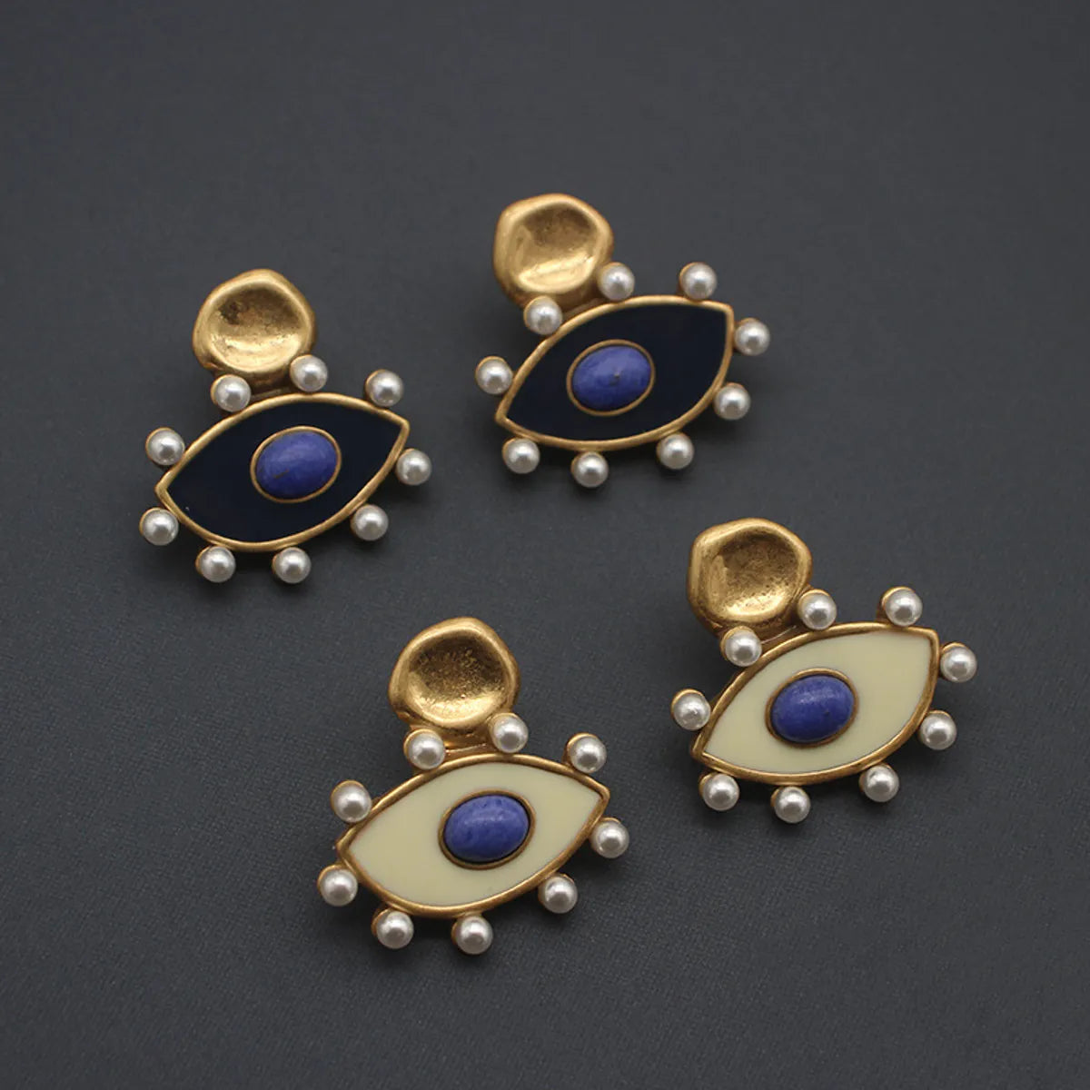 Wholesale Jewelry Retro Eye Alloy Plating Drop Earrings