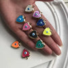 Wholesale Jewelry Retro Fashion Copper Enamel Eye Heart Pendant Electroplating Oil Dripping