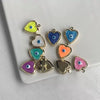 Wholesale Jewelry Retro Fashion Copper Enamel Eye Heart Pendant Electroplating Oil Dripping