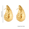 Wholesale Jewelry Retro Fashion Drop Shape Stainless Steel Gold Plated Earrings
