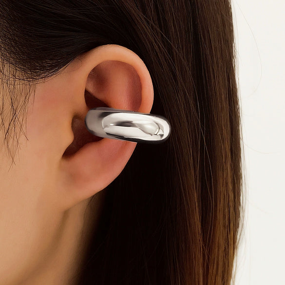 Wholesale Jewelry Retro Fashion Drop Shaped Plastic And Resin Electroplated Ear Bone Clips For Women