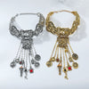 Wholesale Jewelry Retro Fashion Geometric Alloy Pendant Snake Bone Chain Electroplated Women's Necklace