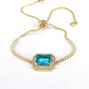 Wholesale Jewelry Retro Fashion Square Geometric Metal Zircon Inlaid Bracelet For Women