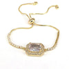 Wholesale Jewelry Retro Fashion Square Geometric Metal Zircon Inlaid Bracelet For Women