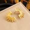 Wholesale Jewelry Retro Fashion Stainless Steel Goldplated Sunflower Earrings And Necklace Set