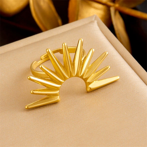 Wholesale Jewelry Retro Fashion Stainless Steel Goldplated Sunflower Earrings And Necklace Set