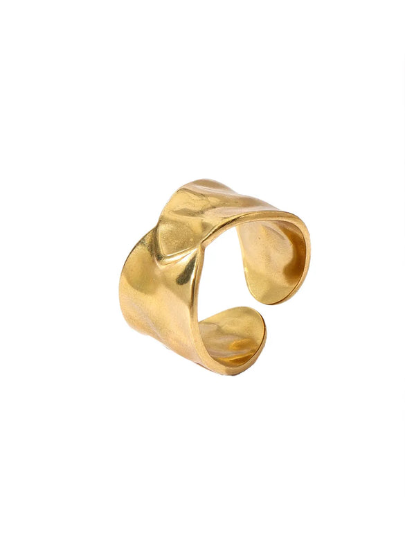 Wholesale Jewelry Retro Floral 304 Stainless Steel Plating Open Rings